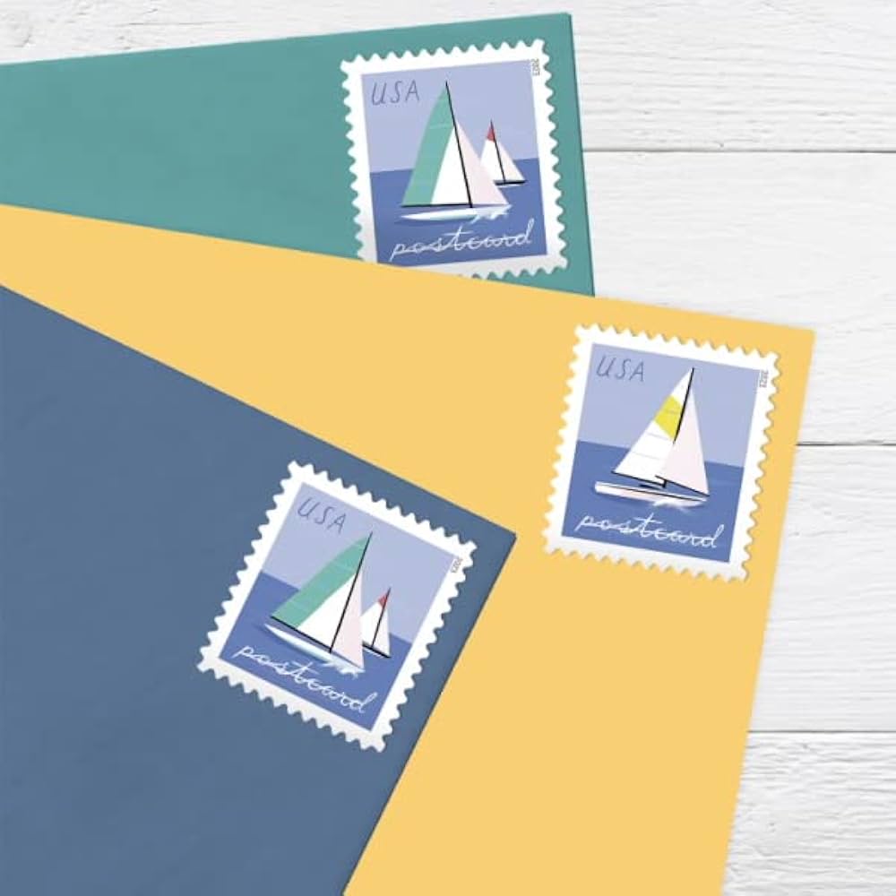 Amazon.com: Sailboats Postcard Stamps (2 Sheets (40 Stamps
